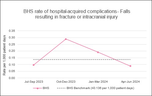 2503 PT BHS 22 Hospital Acquired Complications Falls Graph